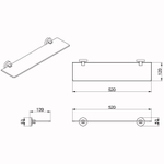 Полка AZARIO NESSY стеклянная 52 см (AZ-73103)