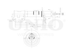 Амортизатор газовый передней подвески правый UNIO SAB-10291