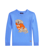 Хлопковый свитер с собакой и интарсией Ralph Lauren