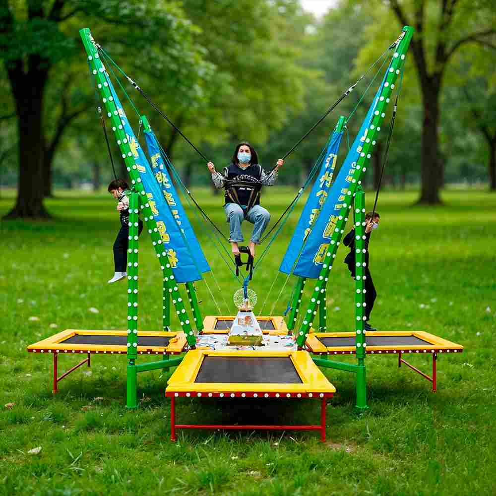 Банджи-батут «Скай-джамп», 4-местный, 6×6×4,5 м