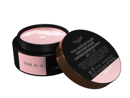 Опция Гель моделирующий камуфлирующий №6 самовыравнивающийся, молочно-розовый (нейтральный), 50мл