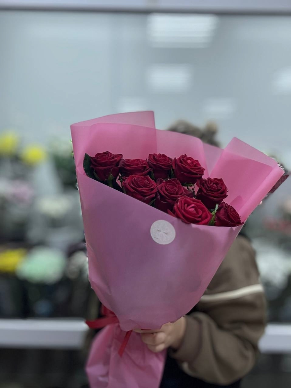 Букет из 9 бордовых роз