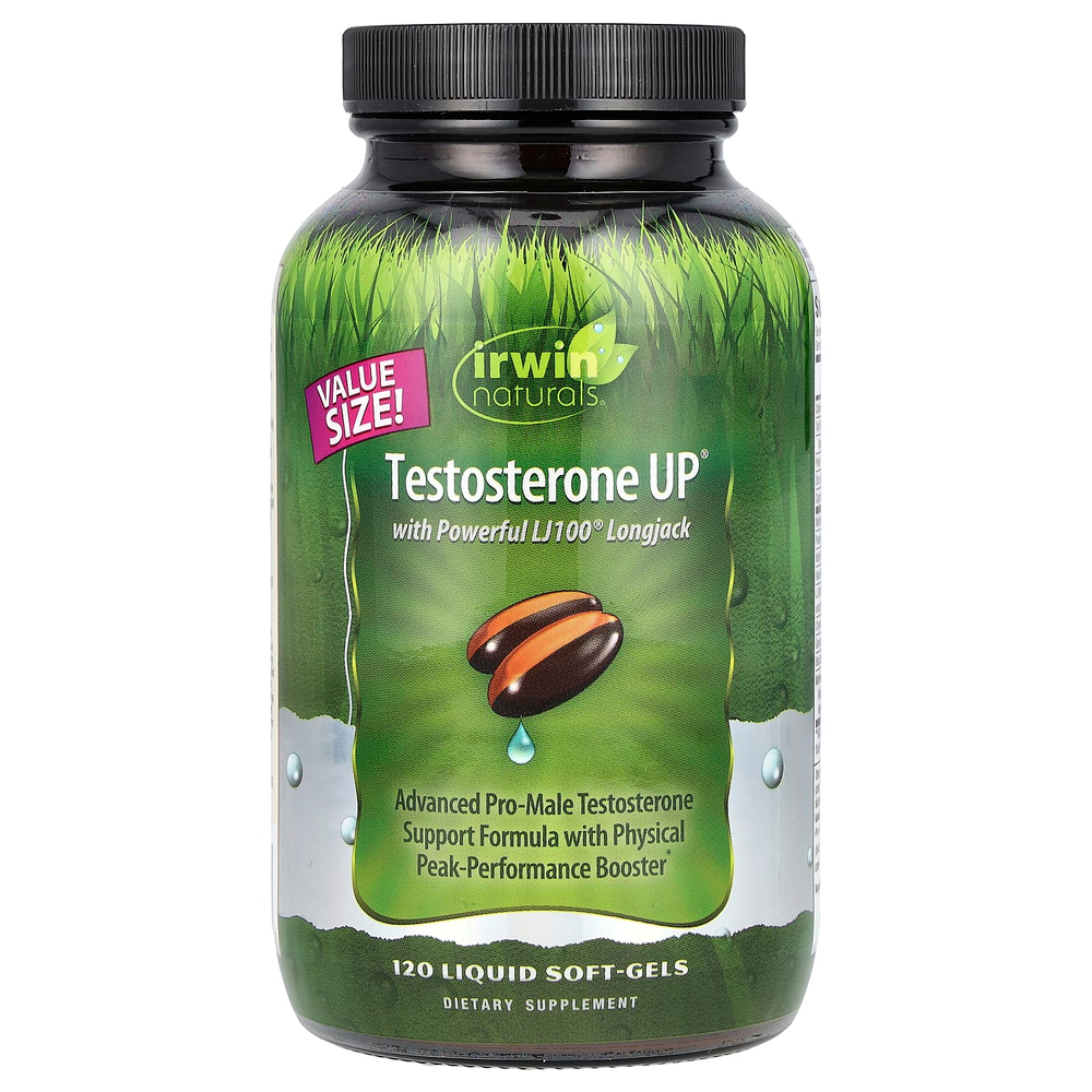 Irwin Naturals, Testosterone UP® с Powerful LJ100® Longjack, 120 желатиновых капсул