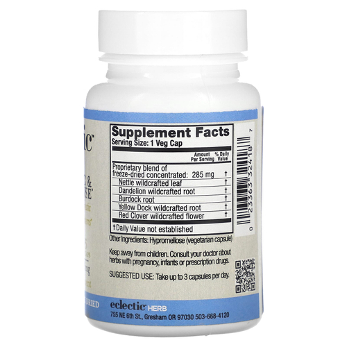 Eclectic Herb, сублимированное средство для очищения лимфатической системы и крови, 285 мг, 45 растительных капсул