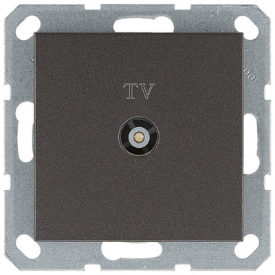 Розетка TV Φ9.5mm оконечная с накладкой, цвет Мокко