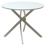 Стол М-City DISAUR Дарио D100 Белый, стекло, Белый каркас