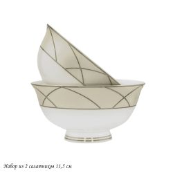 Lenardi 145-450 Набор из 2 салатников 11,5см PANDORA CREAM в под.уп.(х24)Костяной фарфор