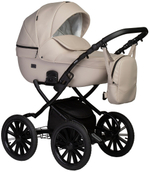Детская коляска Indigo Mio Eco Plus 14 3 в 1 с автокреслом Avionaut Cosmo Grey 02 св.бежевая кожа