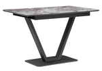 Стол стеклянный Woodville Бугун мрамор серый, черный