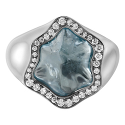 Кольцо с Аквамарином и Бриллиантами, R0030-66/1