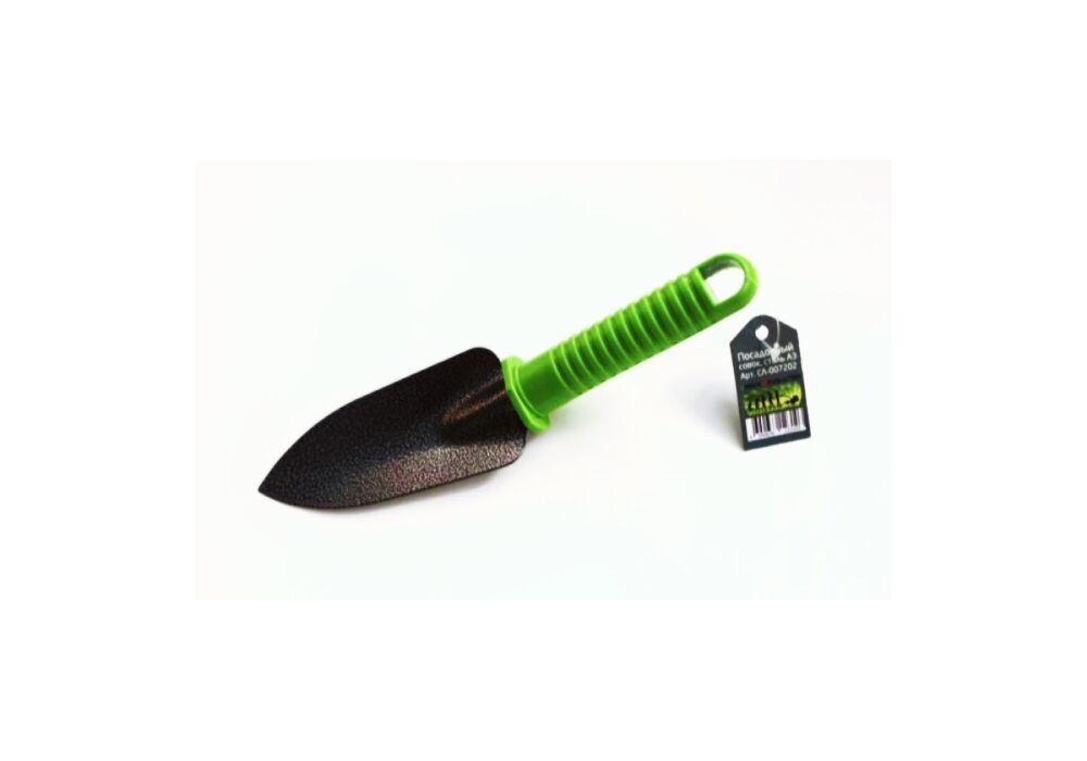 Посадочный совок Green Revolution, широкий, сталь А3, серая/зелёная ручка