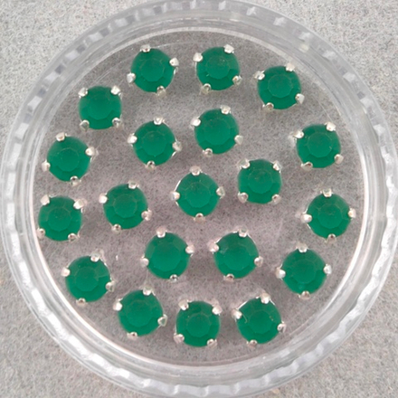Шатоны Preciosa MAXIMA в оправах, Emerald Matt/Silver