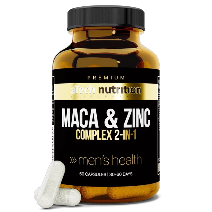 Комплекс для мужского здоровья Мака + Цинк, MACA &amp; Zink, aTech Nutrition Premium, 60 желатиновых капсул