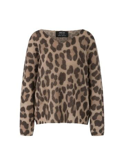 Marc Cain Пуловер с принтом из шерсти альпаки