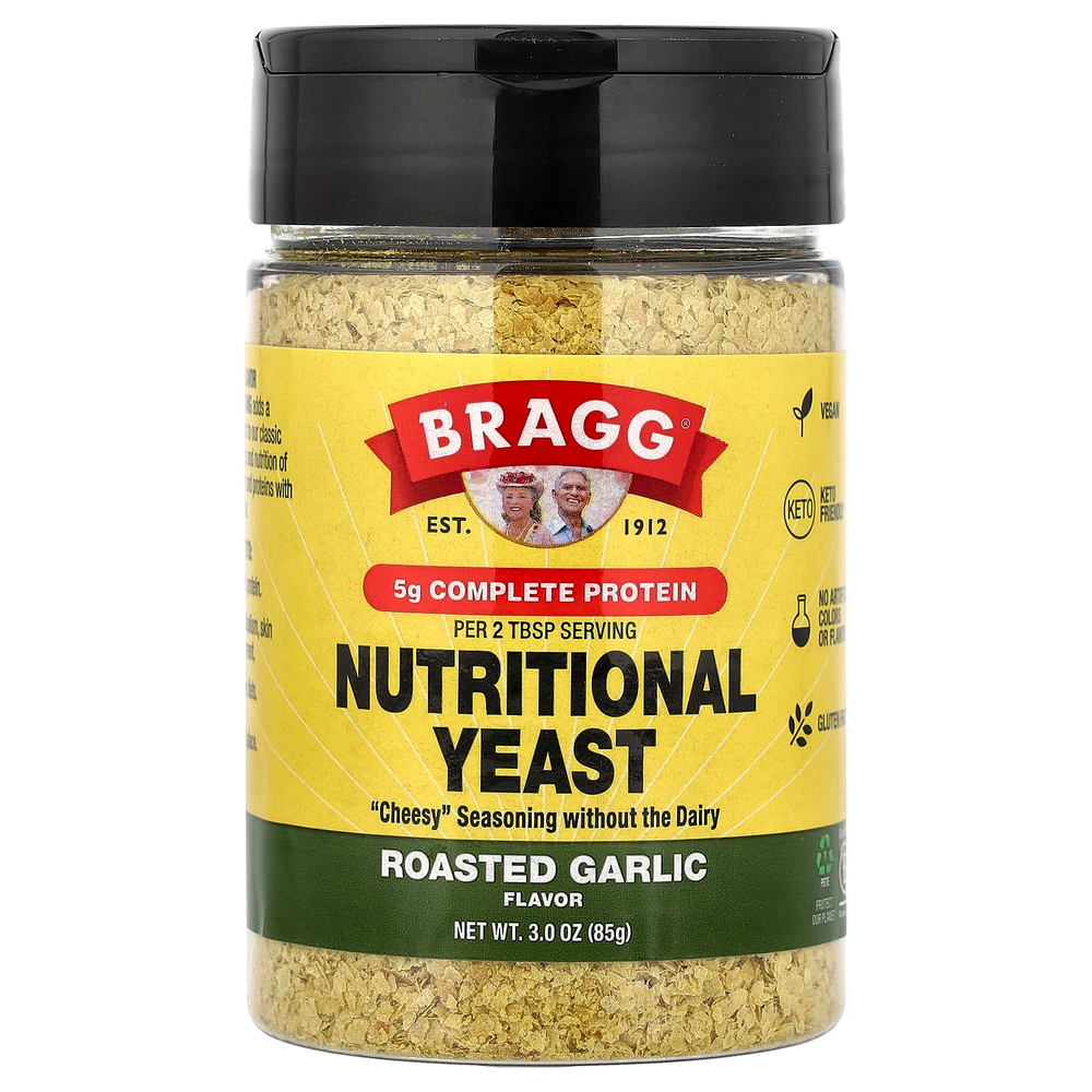 Bragg, Пищевые дрожжи, обжаренный чеснок, 85 г (3 унции)
