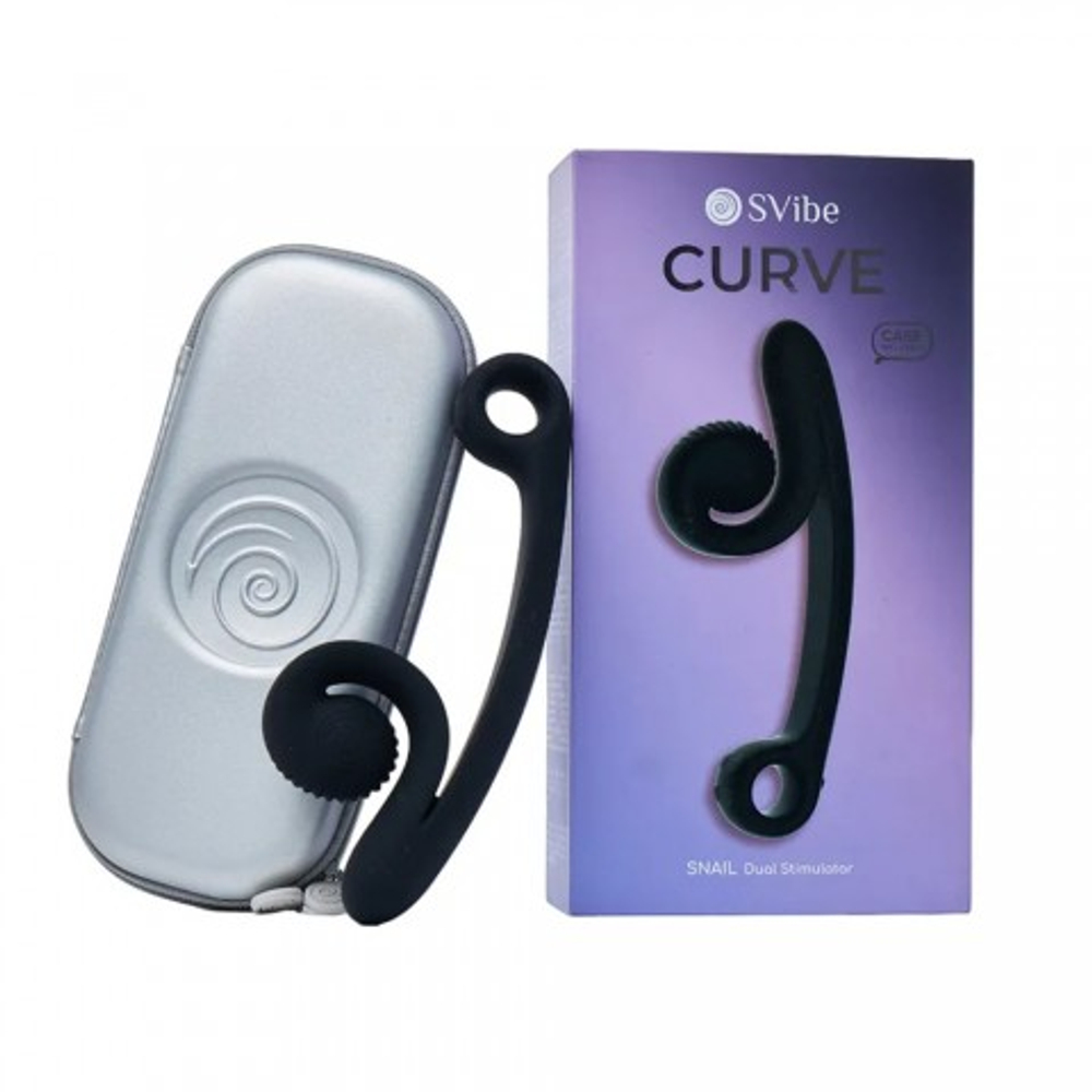 Вибратор для двойной стимуляции SVibe Snail CURVE черный