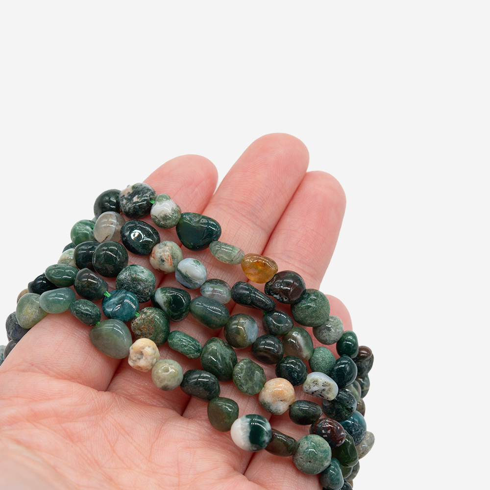 Моховой агат натуральный, фриформ, 6-9мм