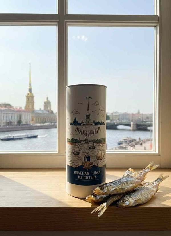 Корюшка вяленая (500г) в подарочном тубусе