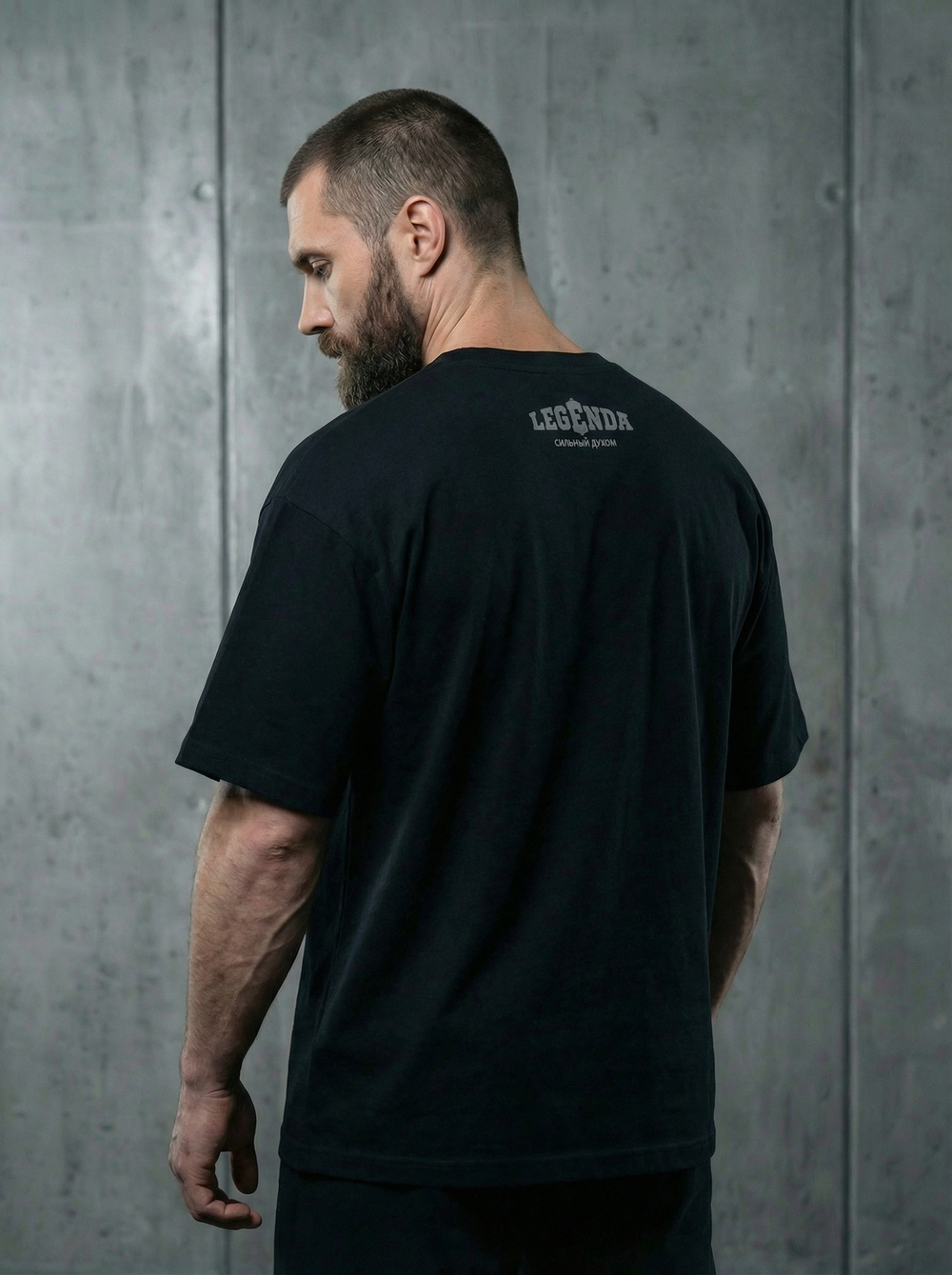 Футболка оверсайз хлопковая черная Legenda Соль характера