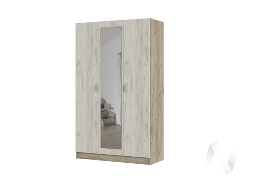 Шкаф 3-х створчатый ШК 553 Спальня Басса (дуб крафт серый/дуб крафт белый)