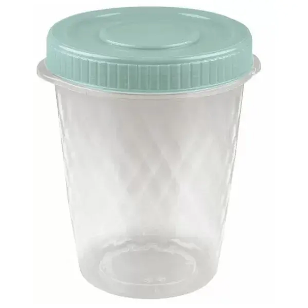 Банка с завинчивающейся крышкой Кристалл 1,1 л бежевый/зеленый (микс 2)