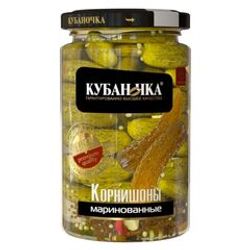 КОРНИШОНЫ КУБАНОЧКА 360 ГР 1-3 СМ