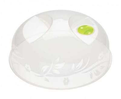 Крышка для микроволновки, СВЧ плиты диаметр 23 см, пластиковая с рисунком, ручкой и клапаном, от жира, брызг в микроволновой печи, для хранения еды в холодильнике