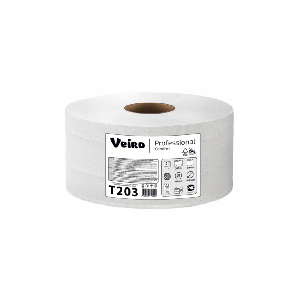 Туалетная бумага д/диспен. Veiro Professional Comfort 2-сл. (200м) Т203 (Q2) (T2)