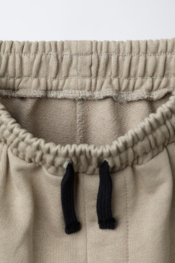 ZARA БРЮКИ-ДЖОГГЕРЫ НА МОЛНИЯХ, ТЕМНЫЙ БЕЖЕВО-КОРИЧНЕВЫЙ