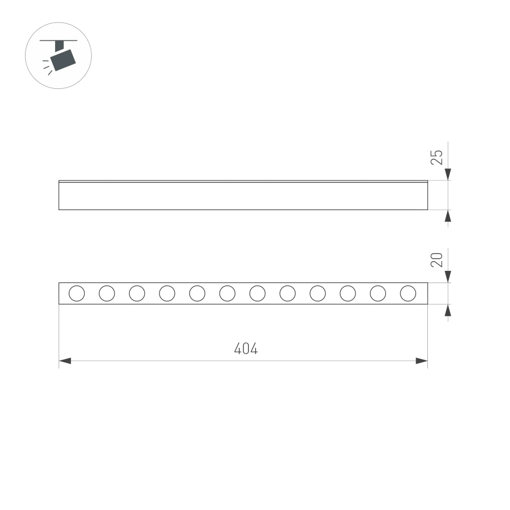 Светильник MAG-DOTS-25-L400-12W Day4000 (WH, 30 deg, 24V) (Arlight, IP20 Металл, 5 лет) 050052