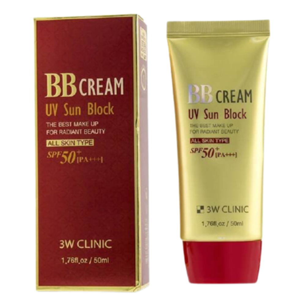 3W Clinic Крем BB для лица солнцезащитный - BB cream uv sun block, 50мл