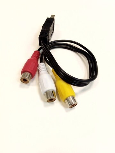 USB гнездо на штекер 3RCA (f-m)1,5 м
