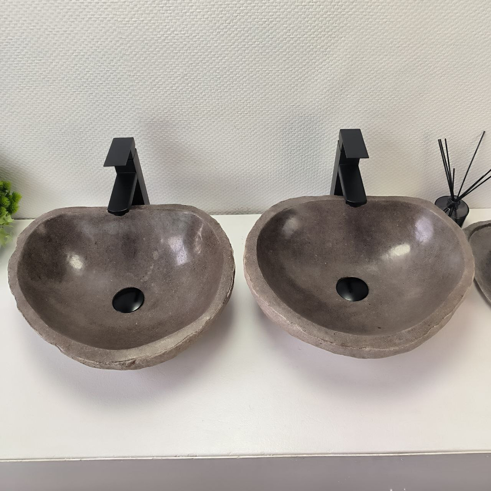 Раковина из речного камня ПАРА! RS-63827 46*39*15 2шт 0126