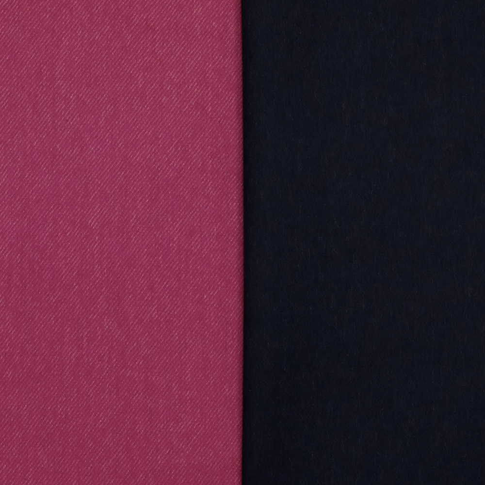 Двусторонний пальтовый кашемир с шерстью оттенка фуксии и тёмно-фиолетового