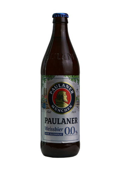 Пиво Paulaner Hefe-weissbier non-alcoholic безалкогольное светлое нефильтрованное 0.5 л.ст/бутылка