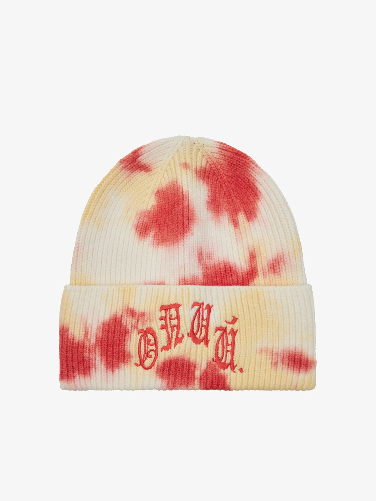 'HEATWAVE' RED/WHITE TIE-DYE BEANIE