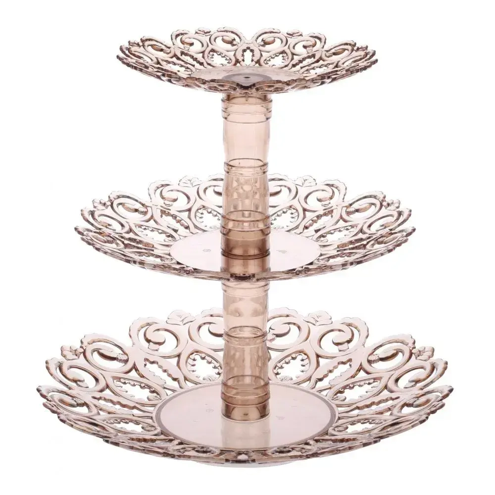 Фруктовница Мелодия 3-х ярусная (тонированный) (комплект 15 шт)