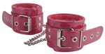 Бордовые лаковые оковы с меховой отделкой (Цвет: бордовый)