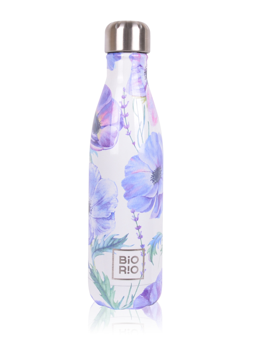Бутылка-термос металлическая Сиреневые цветы 0,5 л