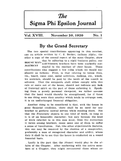 The Sigma Phi Epsilon Journal. Volume 18. No. 1 | Sigma Phi Epsilon