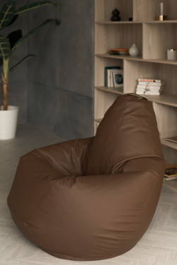 Кресло Мешок Груша Коричневая ЭкоКожа (4XL, Классический)