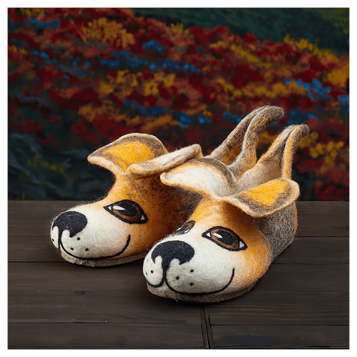 Валяные тапочки «Бобики»