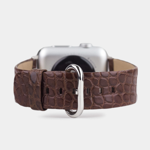 Ремешок для Apple Watch 40/41/42 mm из кожи аллигатора, коричневого цвета