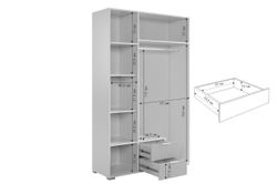 Шкаф трехдверный "Зефир" 109.02, (Белое дерево/пудра розовая (эмаль))