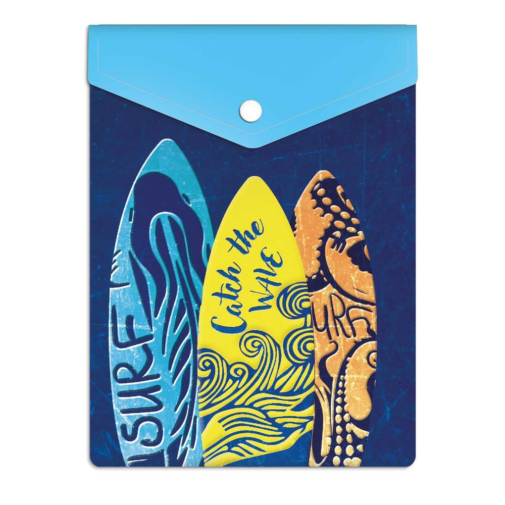 Папка-конверт на кнопке 15,8*11,4см 1 отд. "Борды" (Феникс+)