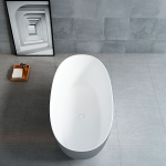 Ванна Solid Surface Vincea VBT-6S01MG, 1700*750*550, серый/белый мат., слив-перелив