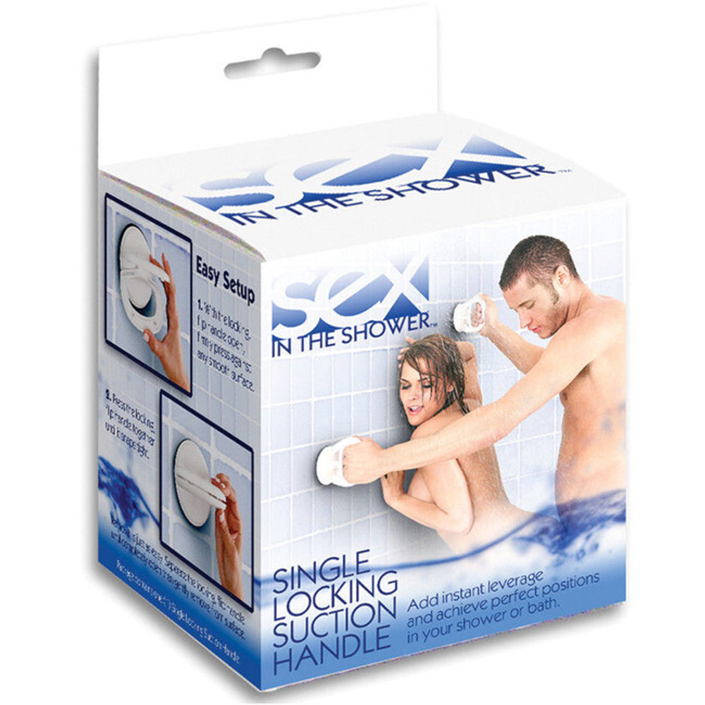 Опора на присосках для рук или ног в душе Sex in the Shower - Single Locking Suction Handle (10 см , белый) 1 шт. (Цвет: белый)