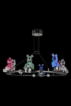 Подвесная люстра LED 60W 3000К LE1077/680 BL чёрный/разноцветный Sophie Leon