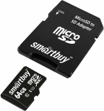 Карта памяти MicroSD 64-GB Smartbuy Class 10 с адаптером