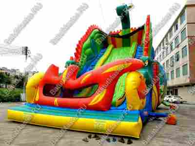 Коммерческий надувной батут-горка "Огненный дракон" 16*8*11 м